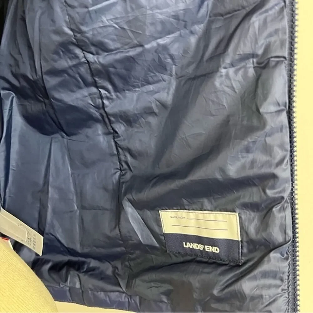 LANDs' END Blue Kids Insulated Down Alternative ThermoPlume Vest size M - Picture 6 of 8